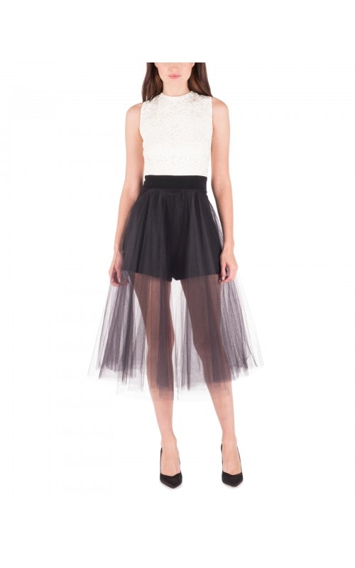 Two Tone Playsuit with Tulle Skirt