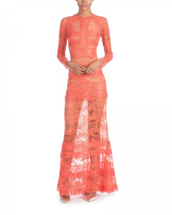 Embroidered Lace Light Coral Gown