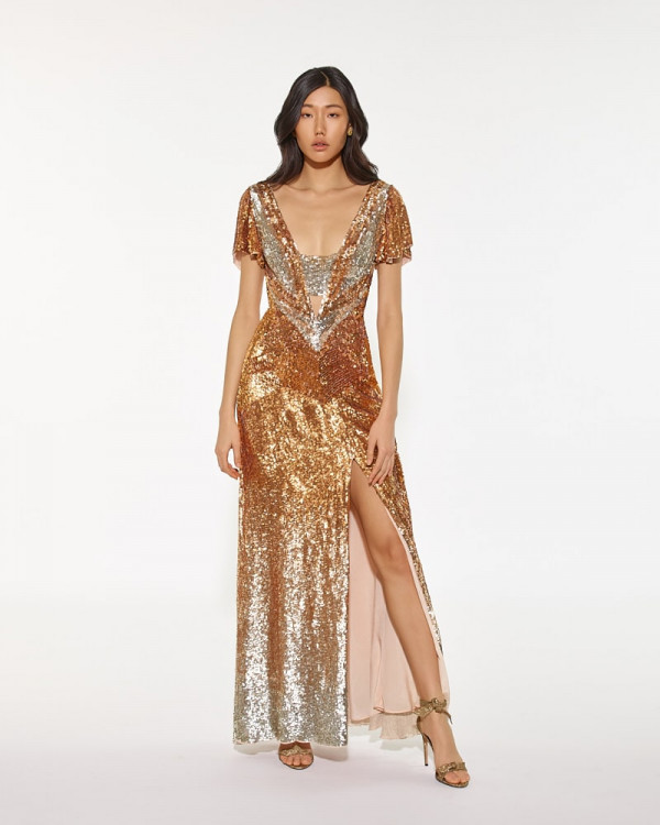 Gold Sequin Ruth Dress