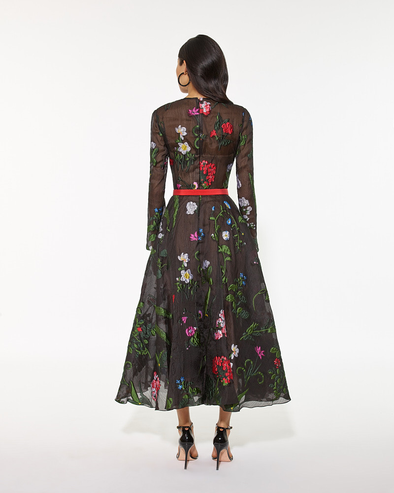 NOVA OCTO | Floral Embroidered Long Sleeve Dress - Clothing