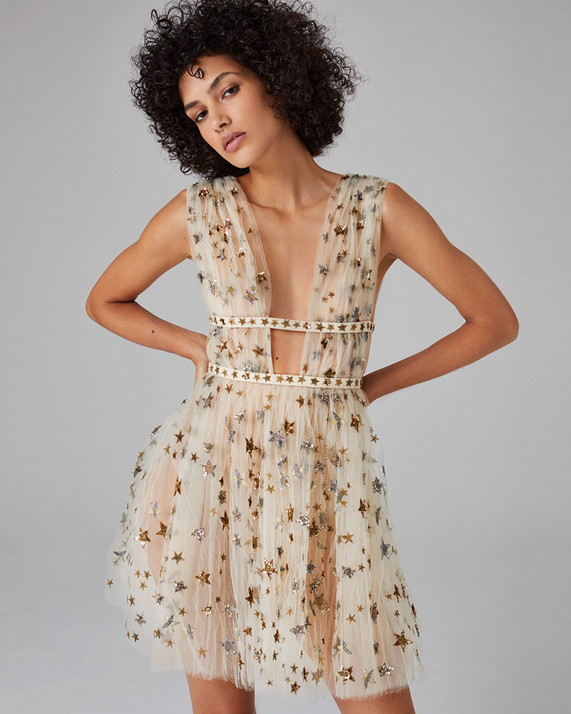 NOVA OCTO | Tulle Star Sequin Mini Dress