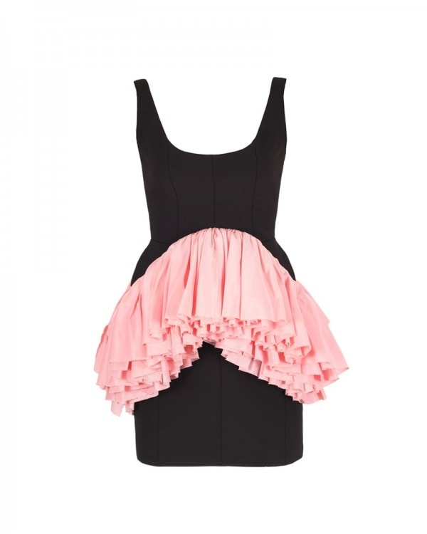 Carmen March Mini Dress with Pink Ruffles