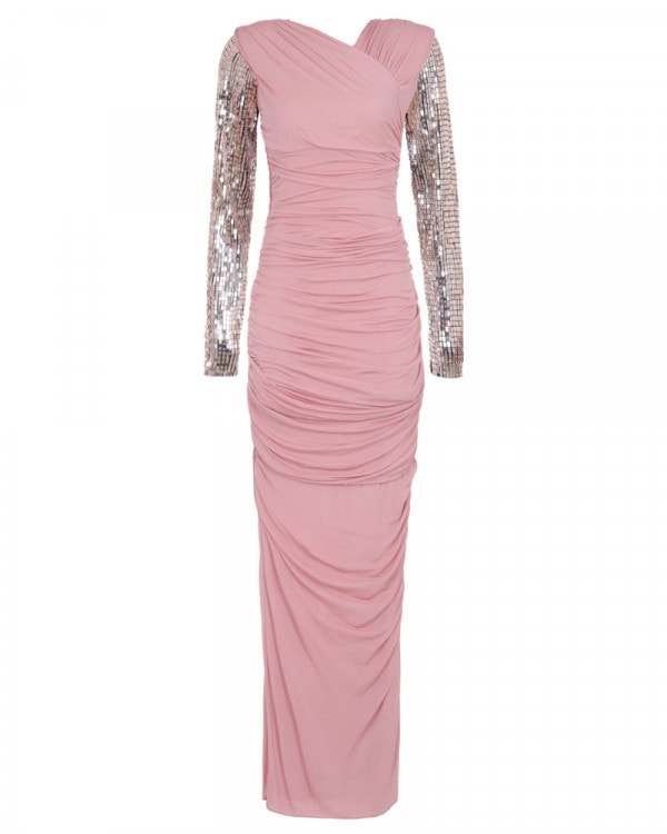 Tom Ford Plexi Sleeve Antique Rose Gown