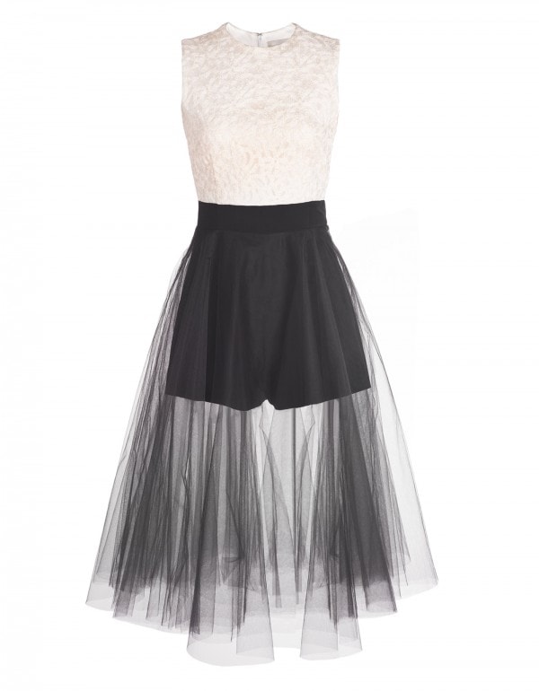 TWO TONE PLAYSUIT WITH TULLE SKIRT
