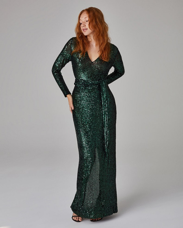 Emerald Sequin Gown
