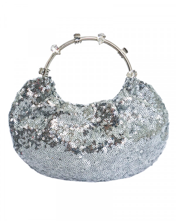 Silver Sequins Pouch