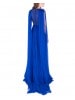 Nova Cobalt Tulle Pleated Gown 
