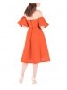 Nova Off Shoulder Burnt Orange Dress