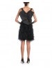 Nova Black Mini Dress With Feather Skirt
